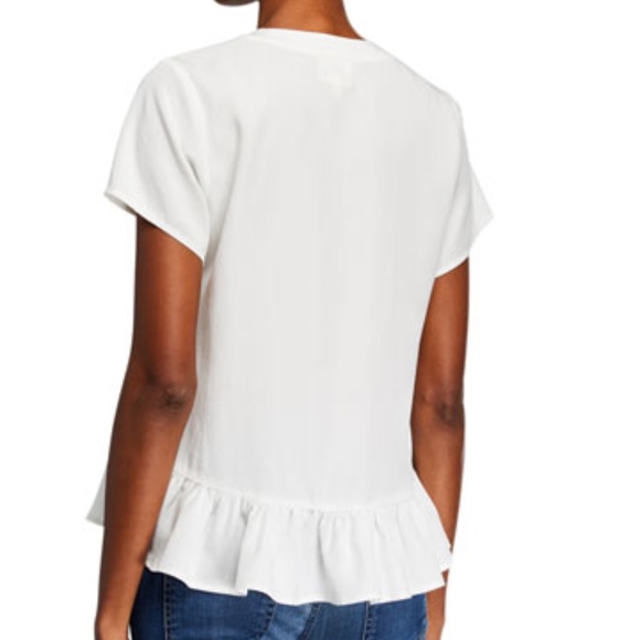 NWT - Julie Brown Lace-up V Neck Peplum Top - Picture 3 of 3